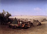 Charles Theodore Frere Famous Paintings - An Rab Encampment On The Mount Of Olives With Jerusalem Beyond